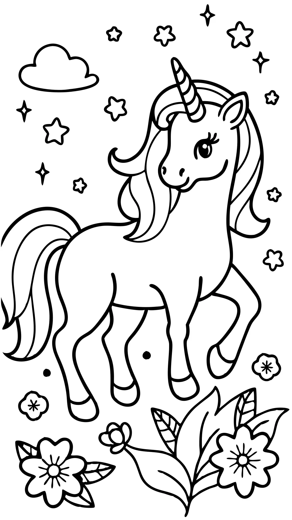 Páginas para colorear de unicornio